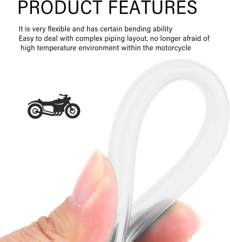 Figpade ID 5mm x OD 8mm Motorcycle Fuel Line Hose,Flexible Fuel Hose with Anti-aging PVC for Fuels Gas Transportation,Professional Gas Line Hoses for Motorcycle Petrol Diesel System (Transparent) - Image 4